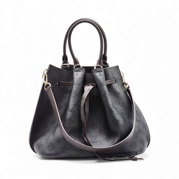 Louis Vuitton Girolata Mahina Leather Black Monogram Bucket Tote Bag - Preowned - Picture 1 of 9